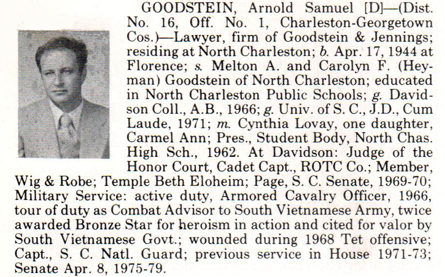 Senator Arnold Samuel Goodstein biography