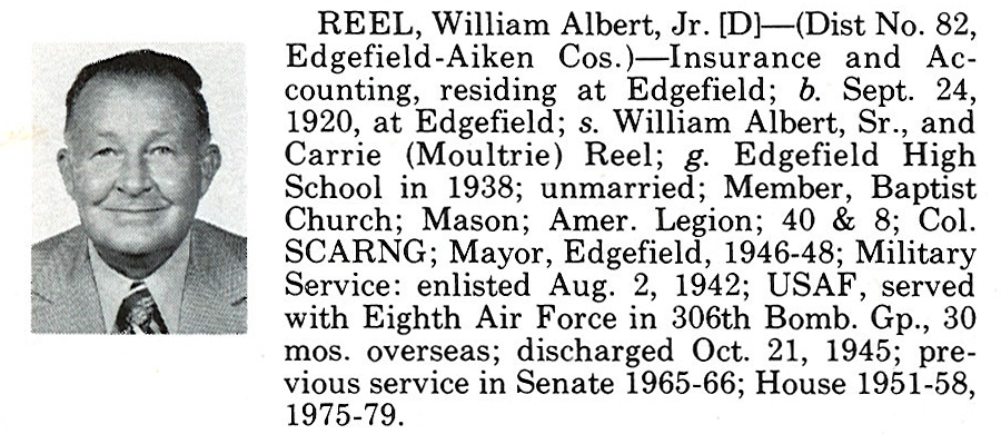 Representative Willam Albert Reel biography