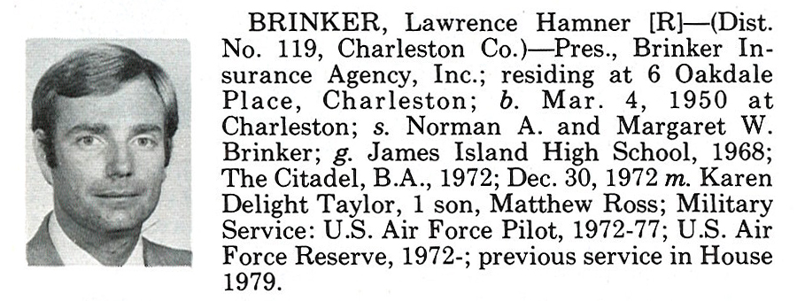 Representative Lawrence Hamner Brinker biography