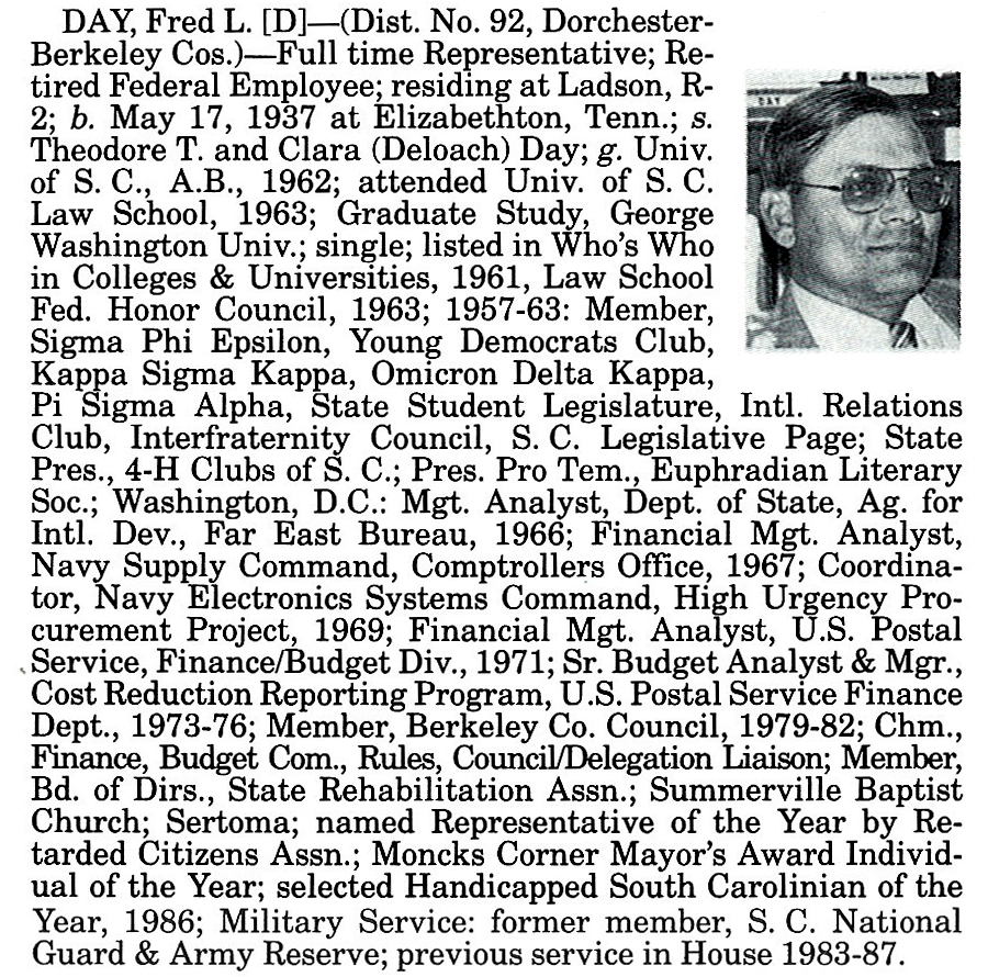 Representative Fred L. Day biography