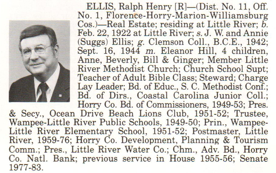 Senator Ralph Henry Ellis biography