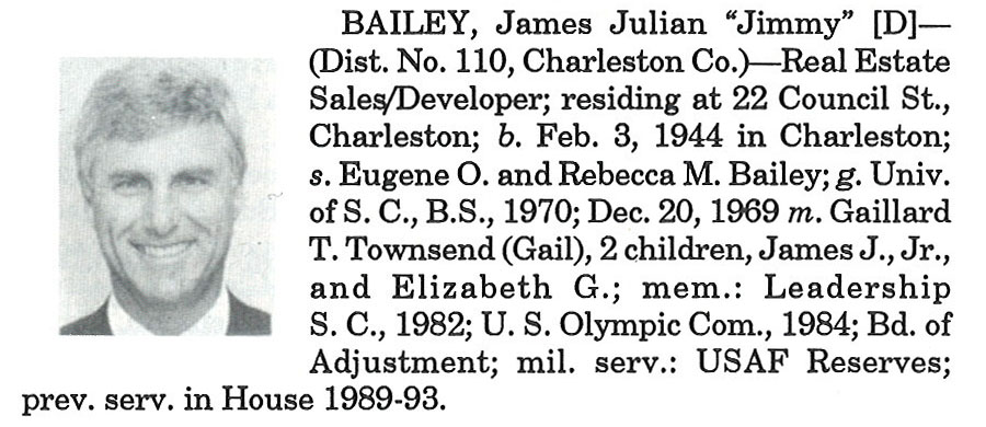 Representative James Julian "Jimmy" Bailey biography