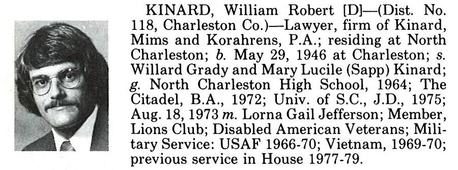 Representative William Robert Kinard biography